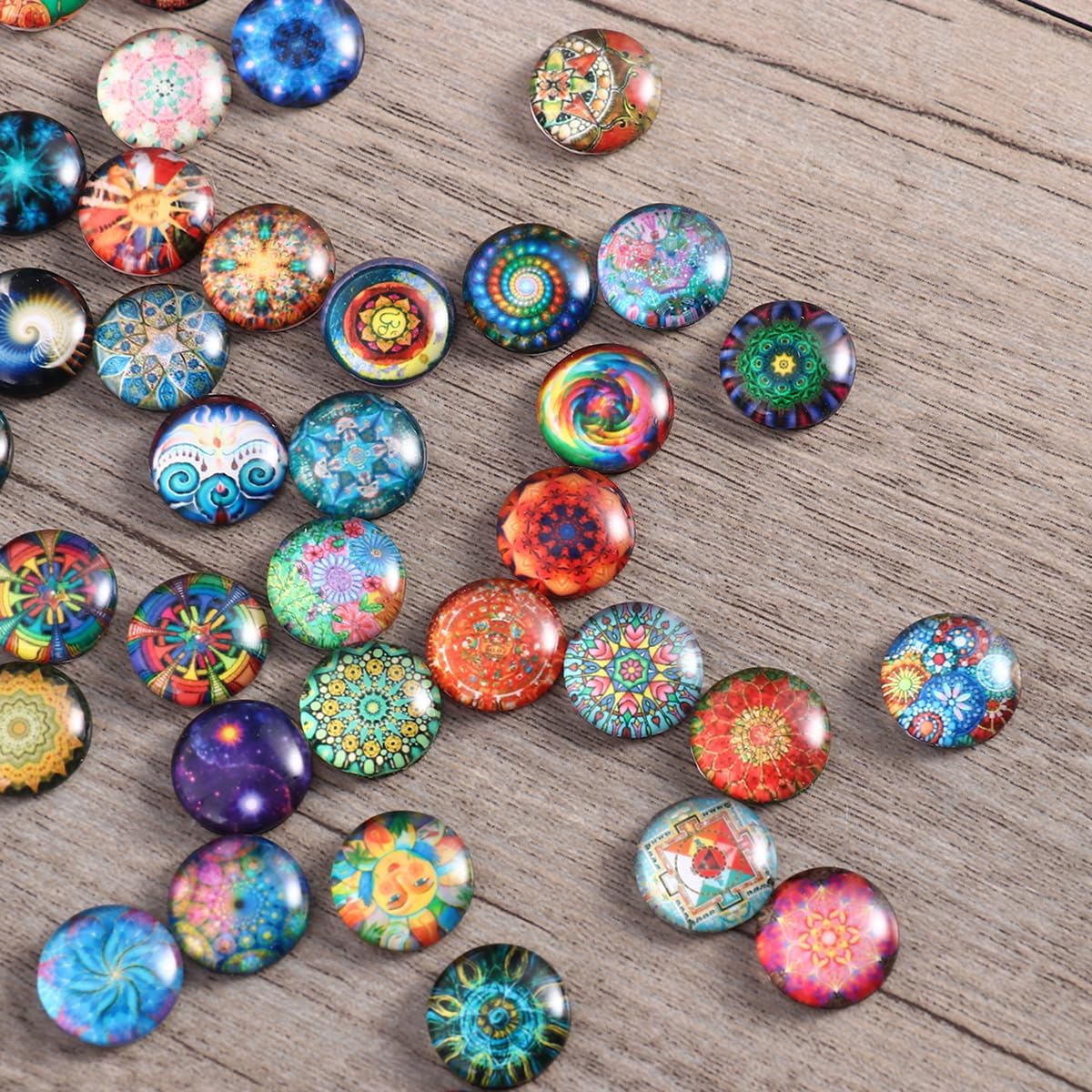 200pcs 12mm Mixed Round Mosaic Tiles for Crafts Glass Mosaic Supplies Flat Marbles,Glass gems for Crafts,Glass Tiles for Jewelry Making