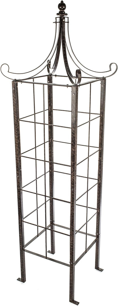 H Potter Trellis Obelisk for Climbing Plant Large Garden Wrought Iron Ornamental for Patio Deck