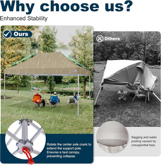 MASTERCANOPY Pop Up Canopy Tent Commercial Grade 10x20 Instant Shelter (Beige)
