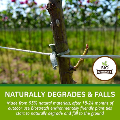 Soft Garden Plant Ties for Indoor & Outdoor Plants - Strong & Stretchy Cut-to-Length Plant Tape for Climbing Plants, Tomato Vines & Home Gardening (656 ft / 200M)