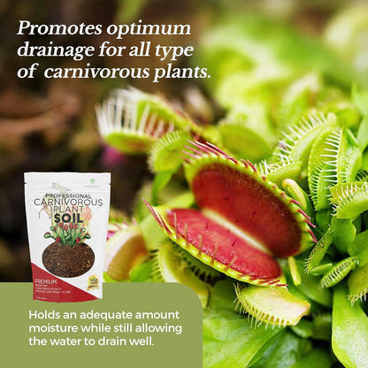 Professional Carnivorous Plant Soil | Large 2.2 Quarts Ready to Use for Venus Flytraps, Sundews, Pitcher Plants, Butterworts | Peat Moss, Coco Coir, Perlite, Dolomite | Made in USA