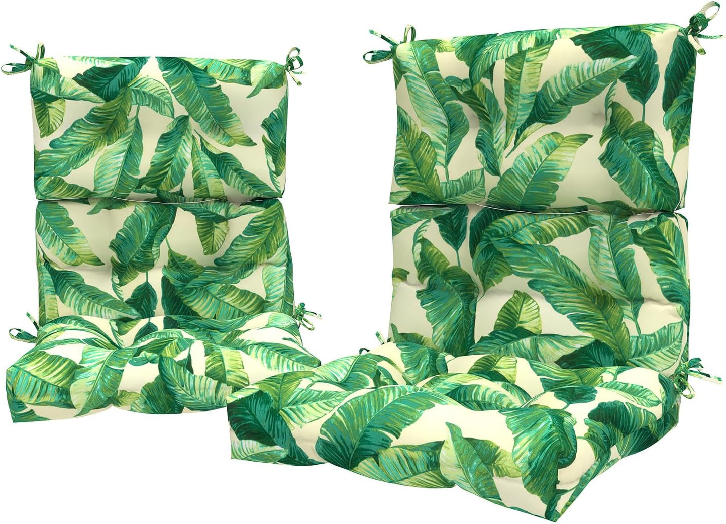 LVTXIII Outdoor Adirondack Chair Cushions, L44” x W22” x H4 Patio Tufted High Back Cushions, Seasonal Replacement Rocking Chair Cushion for Home Garden Furnitue, Set of 2, Swaying Palms Capri