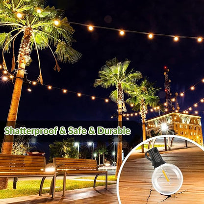 Lakumu 100FT G40 Solar String Lights Outdoor Waterproof, Globe Outdoor String Lights with 36+1 LED Shatterproof Bulbs, 2700K Patio Lights Solar Powered Hanging Lights for Outside Camping Backyard