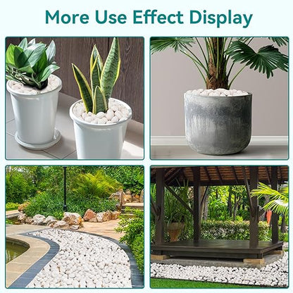 15 lbs White Rocks for Landscaping, 1-2 inch Decorative Rocks for Plants Indoor, Large Polished River Rocks for Garden, Outdoor Landscaping, Walkways, Yard, Plants Pots, Vases, Crafts