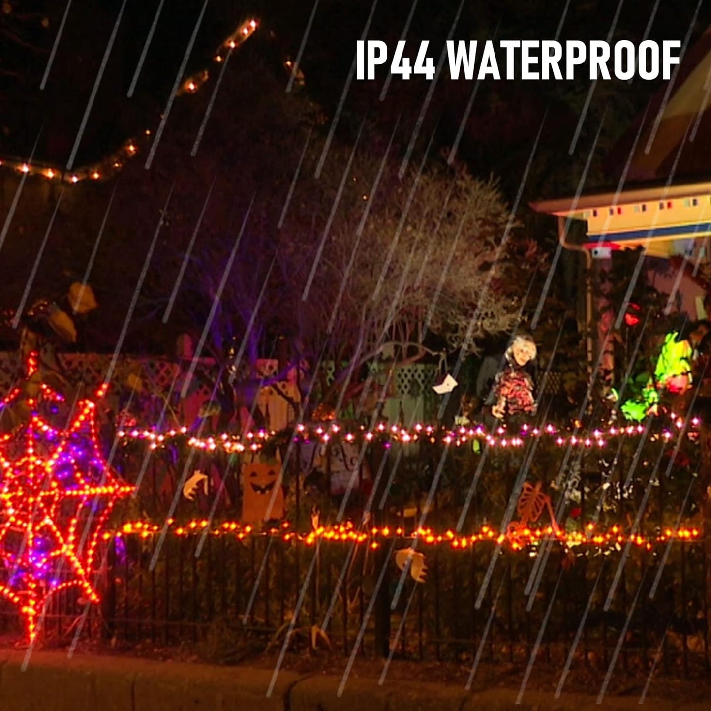 Dazzle Bright Purple and Orange Fairy String Lights, 2 Pack Total 40FT 120 LED Copper Wire Battery Operated Waterproof Lights, Halloween Decorations for Indoor Home Outdoor Patio Yard Party Decor