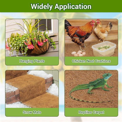 Coconut Liners for Planters 16x120 Inch, Natural Coco Liners for Planter Flower Basket, Thick Coco Fiber Mat for Garden Decoration, Hanging Basket, Animal pet pad