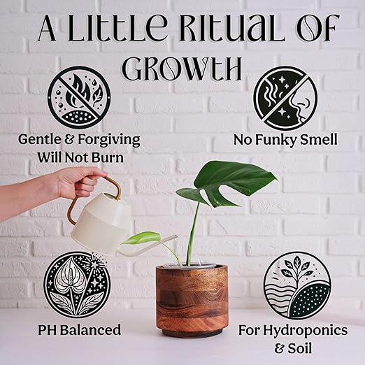 Organic Liquid Indoor Plant Food, Houseplant, Tropical & All-Purpose Indoor Plant Fertilizer, Organic Liquid Fertilizer 5-5-5 with Sea Kelp, 8oz Treats 50 Gallons