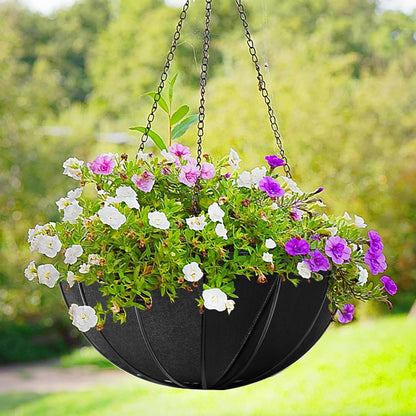 Adnee 6 Pcs 12 Inch Fabric Planter Basket Liner-Felt Flower Pot Liners-Hanging Plant Basket Fiber Insert for Garden Wall Hanging Planter Flower Vegetables(Round)