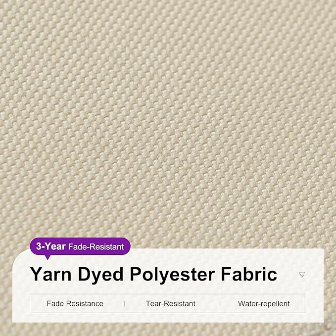 PURPLE LEAF 8 Feet Patio Umbrella Outdoor Cantilever Square Umbrella Aluminum Offset Umbrella with 360-degree Rotation for Garden Deck Pool Patio, Beige