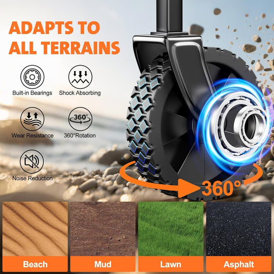 Collapsible Wagon Cart 220lbs Beach Foldable Wagon Lightweight & Portable Folding Utility Grocery Shopping Carts with Wheels for Shopping Garden and Sports