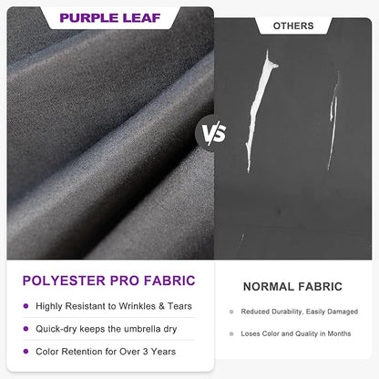 PURPLE LEAF 12 FT Cantilever Patio Umbrella Outdoor Umbrella with 330lbs Base Large Square Windproof Offset Umbrella for Pool Deck Garden, Mist Grey