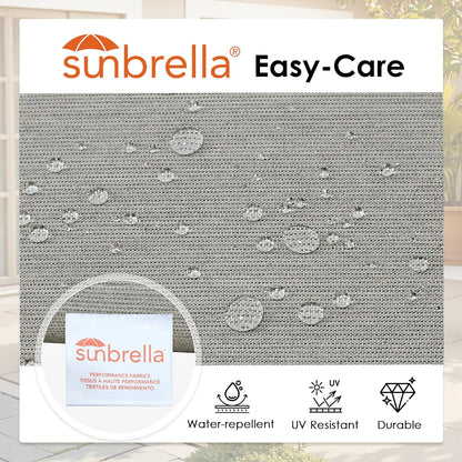 Outdoor Sunbrella Round Corner Seat Cushion, 17"x16"x2", Set of 4, Non Slip Seat Cushion Pads with Removable Cover for Patio Furniture, Garden Yard Lawn, Specrtum Pebble