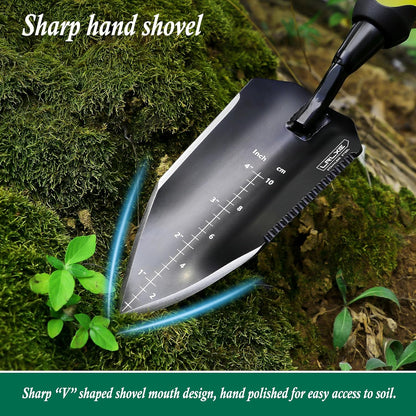 Garden Shovel-Heavy Duty Gardening Hand Trowel, Stainless Steel Garden Trowel with Rubberized Handle, Garden Tool for Soil Planting Digging Transplanting(Hand Trowel) (Yellow Handle)