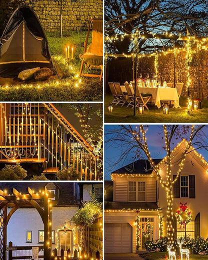 6 Pack Solar Fairy Lights for Outside Waterproof, Total 147FT 450LED Solar String Lights Outdoor 8 Modes Solar Twinkle Lights for Garden Yard Christmas Tree Wedding Party Decor, Warm White