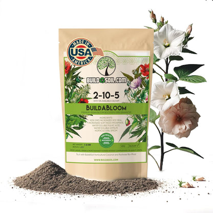 BuildASoil Vegan Bloom Booster & Flower Fertilizer – Organic Hydrangea & Rose Fertilizer Plant Food, Bloom Booster Fertilizer for Outdoor Gardens & Houseplants – Natural Soil Flower Food, 5 LB Bag