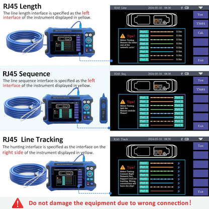 16-in-1 OTDR Optical Fiber Tester 1310/1550nm,4.3' Touch Screen and Event Map OLT (Optical Loss Test), Fiber Tester Built-in VFL OPM LS/OLS/RJ45,Functions RJ45 Cable Tester Network Tools