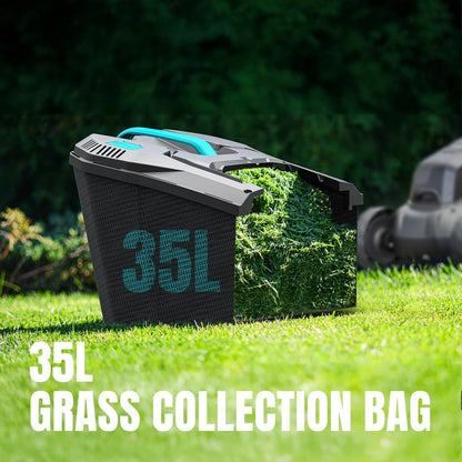 Electric Lawn Mower with Brushless Motor, 20V 13 inch Cordless Lawn Mower with 5-Position Cutting Height Adjustment, 2x4.0Ah Battery and Charger Included