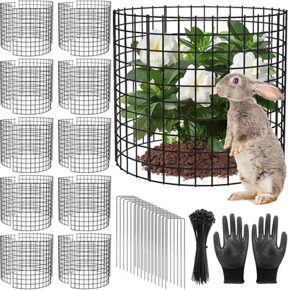10 Pack Plant Protector from Animals, 13x12 inch Wire Plant Cages Mesh Plant Cage Garden Plant Protector, Sturdy Bunny Barricades Chicken Wire Cloche Plant Protectors for Keeping Bunny Animals Out