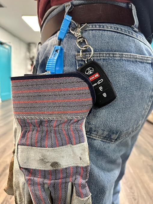 G & F Products Work Glove Clips – Heavy-Duty, 360° Rotating, Spring-Loaded Glove Holders in Assorted Colors, Z-Shaped Grip, Durable POM, Clips to Tool Belts and Safety Gear, 3 Pcs