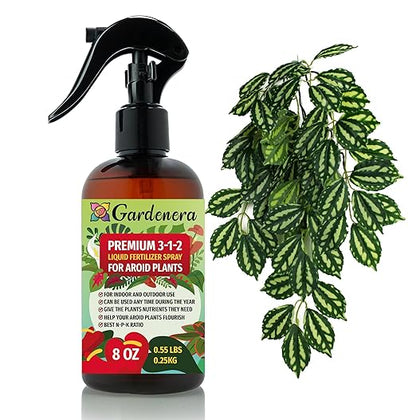 Gardenera Proffesional AROID Spray Fertilizer Mist for Home Gardening | 3-1-2 Gentle Blend Mist for Healthy Leaves & Growth | Essential Nutrients for AROID - 8oz