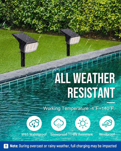 Solar spotlights Outdoor 63 LED 3 Lighting Modes, IP65 Waterproof Lighten Yard Garden House Garage Pathway for Christmas Decorations-6 Pack