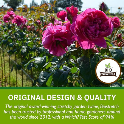 Extra Wide Soft Tree Ties - Strong & Stretchy Support for Large Plants & Young Trees - Cut-to-Length Green Garden Tape for Home & Professional Gardening (26 ft / 8M)