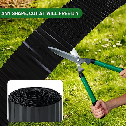 SnugNiture Corrugated Metal Garden Edging,6" x 50' Sturdy Lawn Edging Border,Landscape Edging Border for Lawn, Flower Bed,Garden and Yard