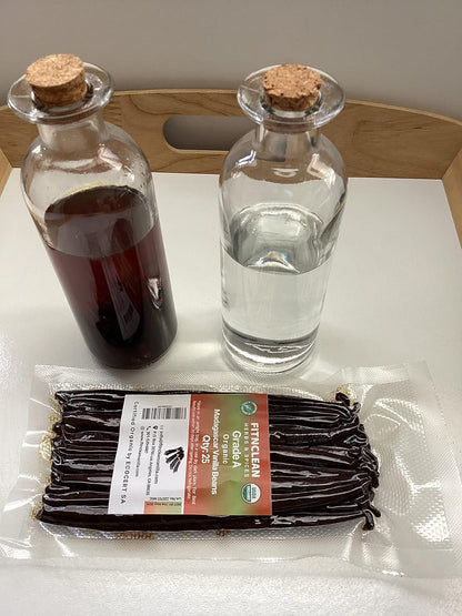 25 Organic Madagascar Vanilla Beans Grade A for Extract, Cooking and Baking by FITNCLEAN VANILLA| Certified USDA Organic. Bourbon Fresh Gourmet NON-GMO Whole Pods
