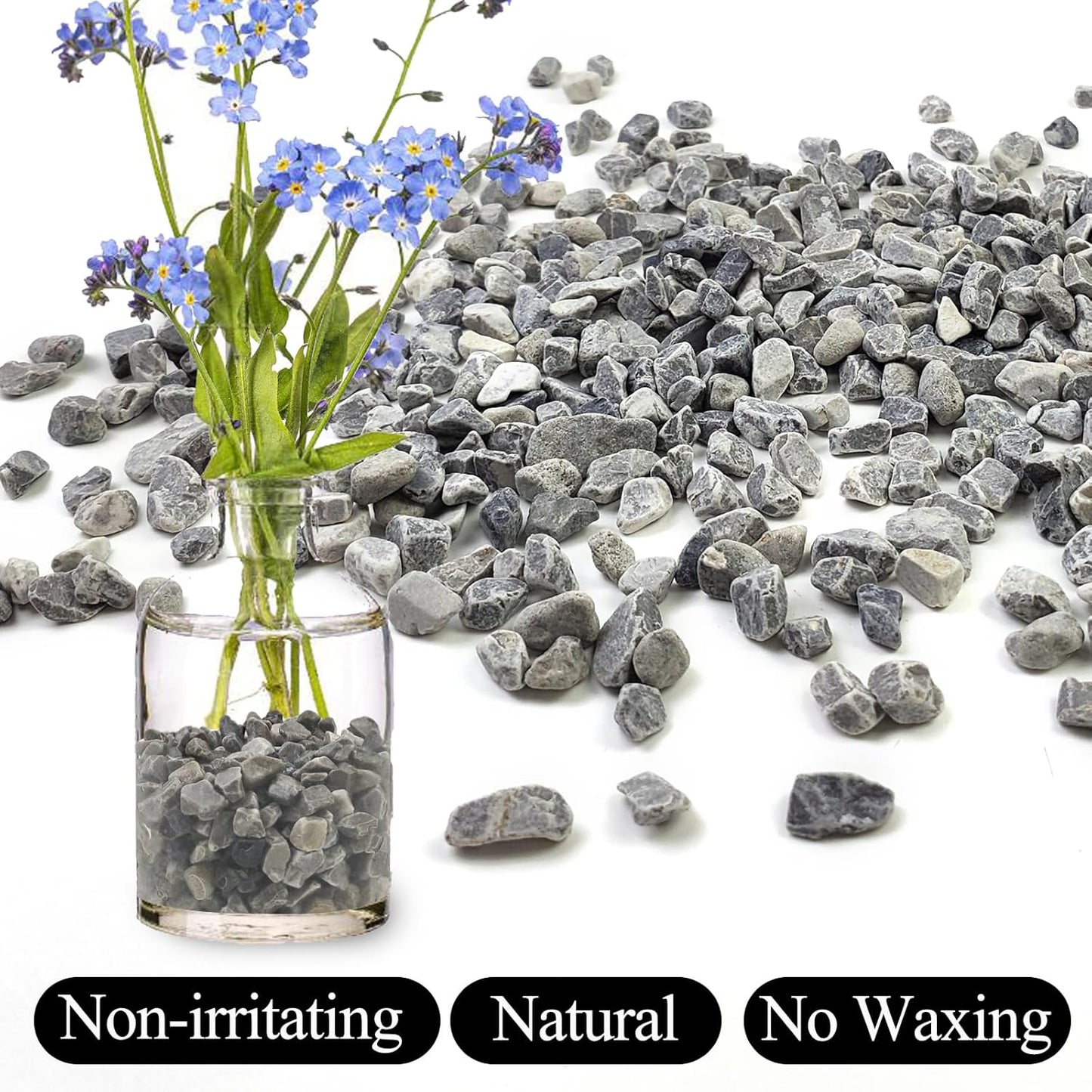 10lbs Grey Pebbles for Landscaping, 3/8inch Small Rocks for Succulent Cactus Plants, Natural Polished Pebbles, River Rocks for Plants, Vases, Garden