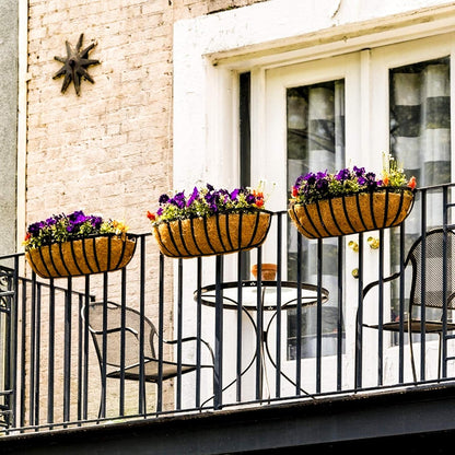 Railing Planter Window Box Deck Balcony Rail Planter 24 Inch for Porch Fence Patio Outdoor 4 Pack