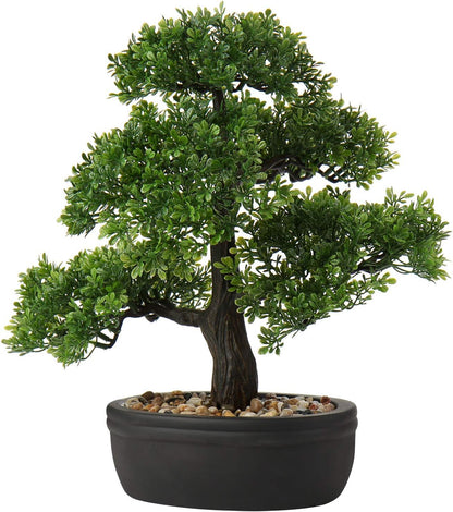 Artificial Bonsai Tree Juniper Faux Plants Indoor Small Fake Plants Decor with Ceramic Pots for Home Table Office Desk Bathroom Shelf Bedroom Living Room Farmhouse Decorations