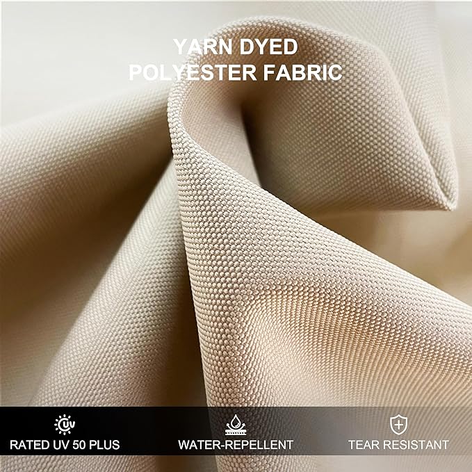 PURPLE LEAF 12 FT Cantilever Patio Umbrellas with Base Included, Large Square Offset Umbrella with 360° Rotation, Outdoor Aluminum Pool Umbrella for Pool Lawn Garden, Beige