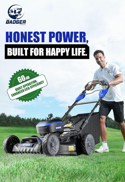 WILD BADGER POWER Lawn Mower Self Propelled 40V Brushless 21" Cordless, 7 Cutting Height Adjustments Electric Lawn Mower, Quickly Folding, 2 * 4.0Ah Battery and1*2Ah Super Charger Included