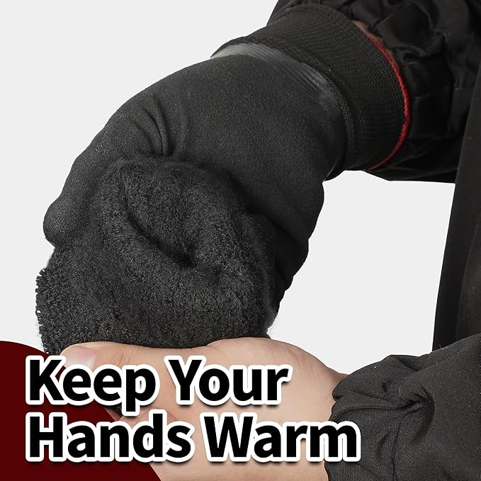 Schwer Waterproof Winter Work Gloves, ANSI A2 Cut Resistant Freezer Gloves for Outdoor Cold Weather Keep Hands Warm, Thermal Insulated Gloves for Shoveling Snow, Ice Fishing, Super Grip, M