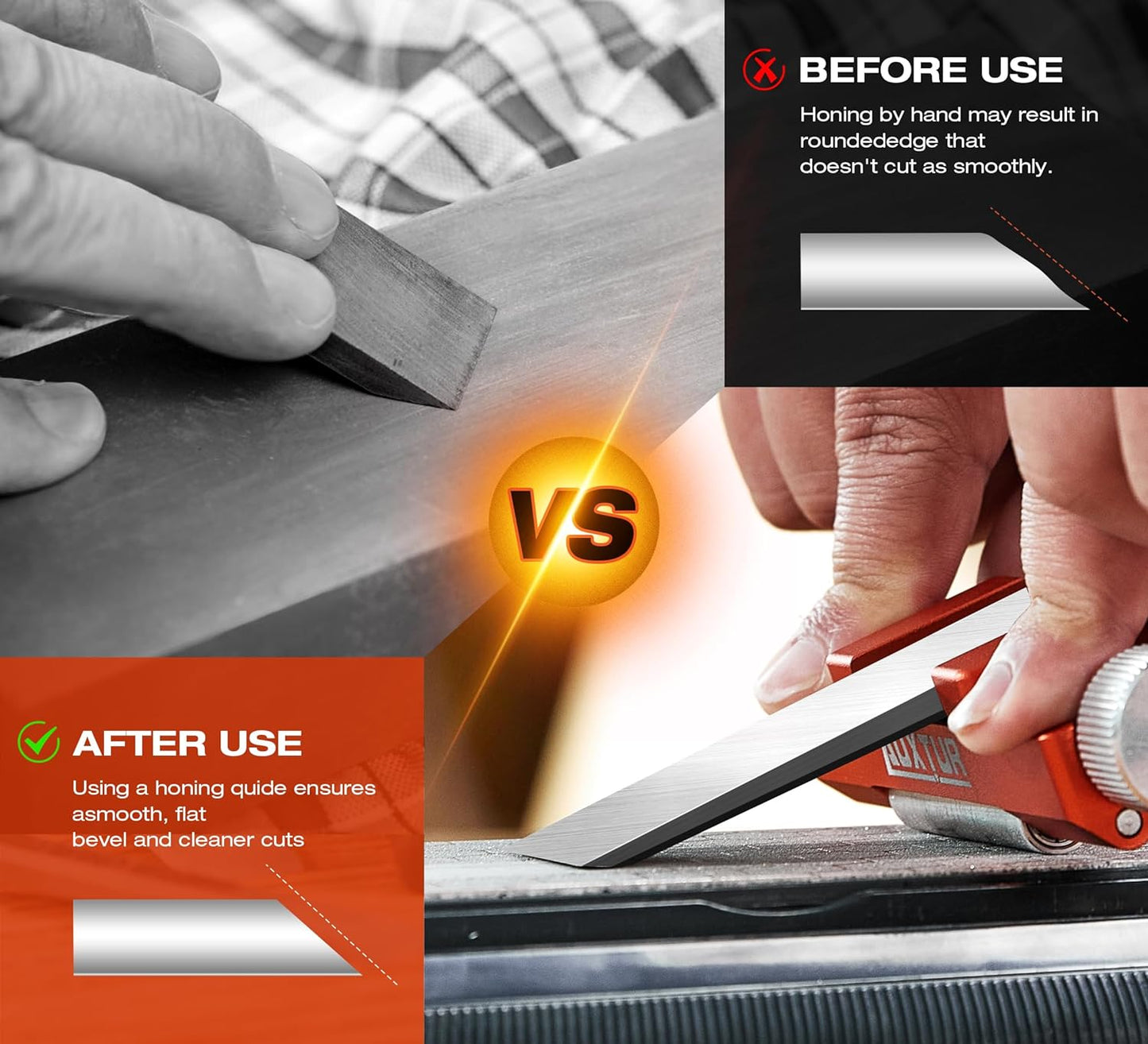 Sharpening Stone with Honing Guide Tool Set for Woodworking,Flattening Stone,Complete Sharpening System Woodworking Tools for Chisel Sharpening and Plane Restoration(guide+stone)