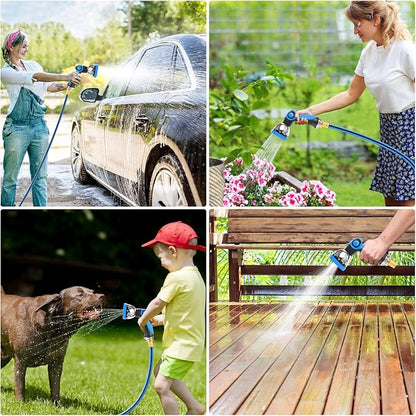 Retractable Garden Hose Reel, 1/2" x 131FT Heavy Duty Automatic Retractable Hose Reel Wall Mount, with 10- Function Sprayer Nozzle, Any Length Lock/Auto Rewind/180°Swivel