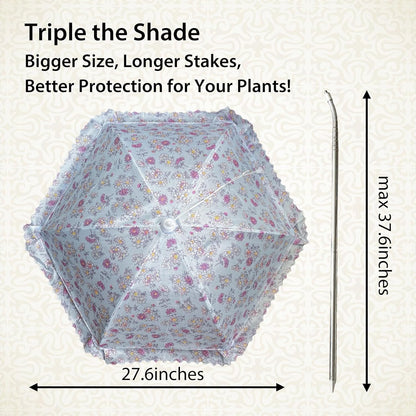TIMSO Adjustable 3 Pack Plant Shade Umbrella for Outdoor Garden - Sun Protection Cloth & Umbrella for Plants, Potted Plants, and Garden Beds