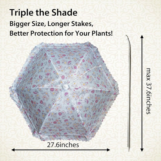 TIMSO Adjustable 3 Pack Plant Shade Umbrella for Outdoor Garden - Sun Protection Cloth & Umbrella for Plants, Potted Plants, and Garden Beds