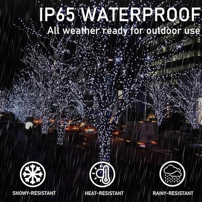 Upgrade 2Pack 200LED Solar String Lights for Outside, 66FT Solar Christmas String Lights Outdoor with 8 Modes, IP65 Waterproof Outdoor Twinkle Light, Garden Xmas Tree Christmas Decoration, Cool White