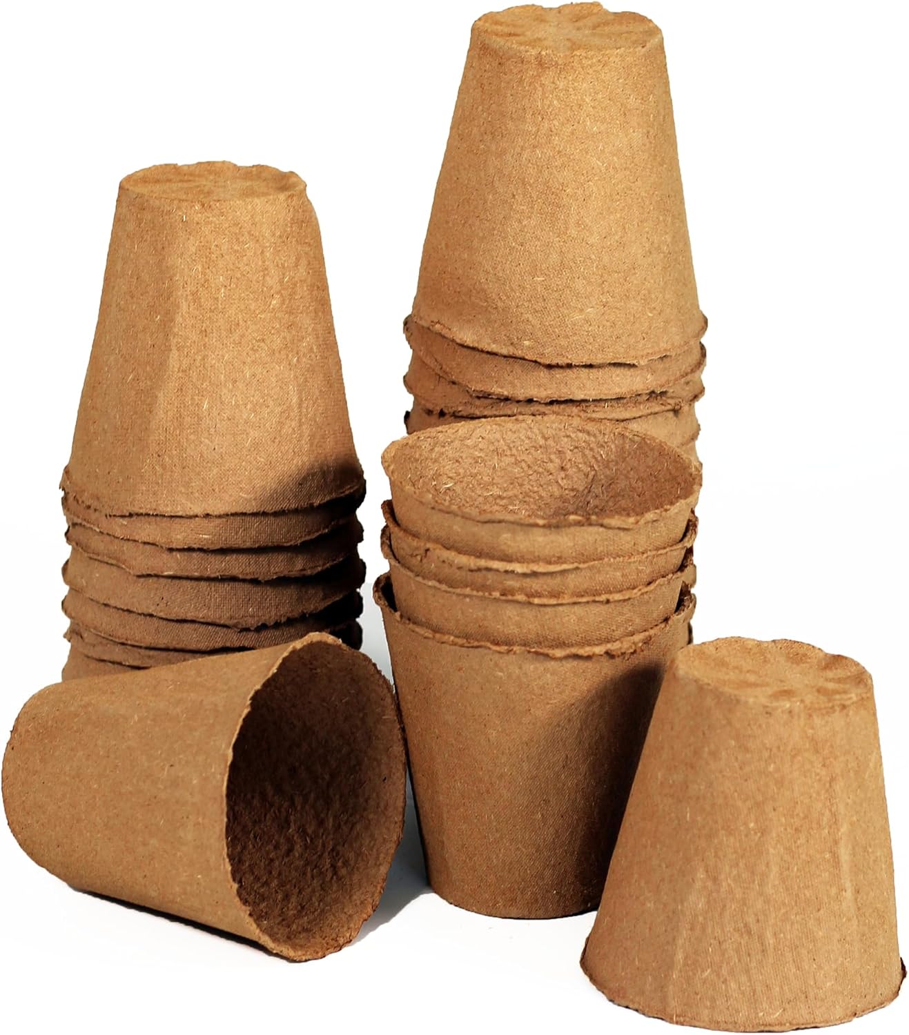 Daniel's Plants 4" Naked Pots | Large Natural Plantable Seed Starter Pots | OMRI-Listed Biodegradable for Seedlings | Enhanced Aeration | Earth Friendly - Peat Free | 30 Pack 4 Inch Round