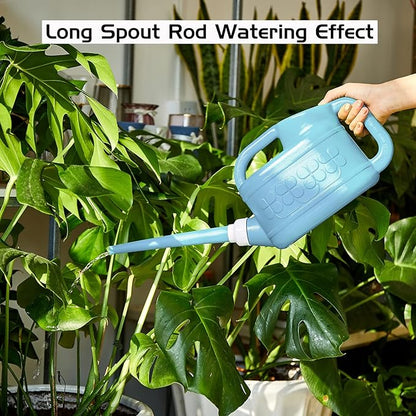 Garden Watering Can for Indoor & Outdoor Plants, Ebristar Plastic Watering Can 1 Gallon with Long Spout & Removable 360 Degree Rotation Sprinkler Head, Lightweight Watering Pot for Houseplants - Blue