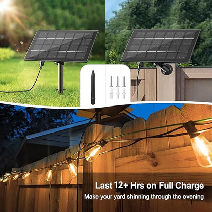 Solar String Lights for Outside 120FT with Remote 8 Lights Mode, Weatherproof Shatterproof S14 LED Bulb 34 Sockets, Outdoor Patio Light for Backyard Porch Cafe