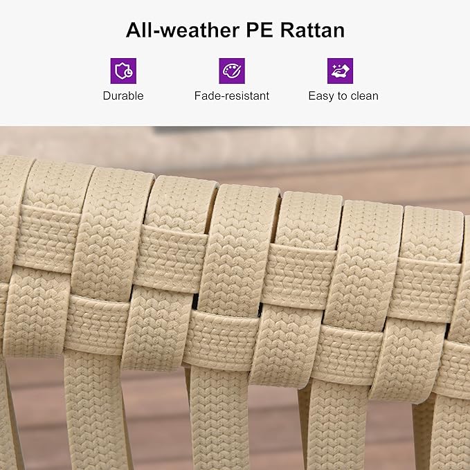 PURPLE LEAF 11 Pieces Outdoor Dining Set with Patio Aluminium Dining Table and Wicker Chairs Modern Furniture Cushions Sets for Backyard Indoor Decor Kitchen Teak