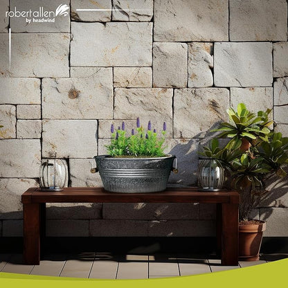 Headwind Vintage Collection 14-Inch Oval Galvanized Tub with Handles – Metal Wash Basin Planter - Galvanized Metal Tub for Indoor & Outdoor Use by Robert Allen