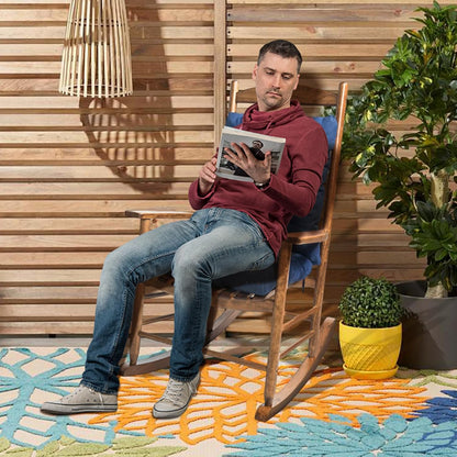 Indoor Outdoor Seat Cushion, 1 Pack Wicker Chair Cushion, Garden Rocking Chair Pad for Patio Garden Grey