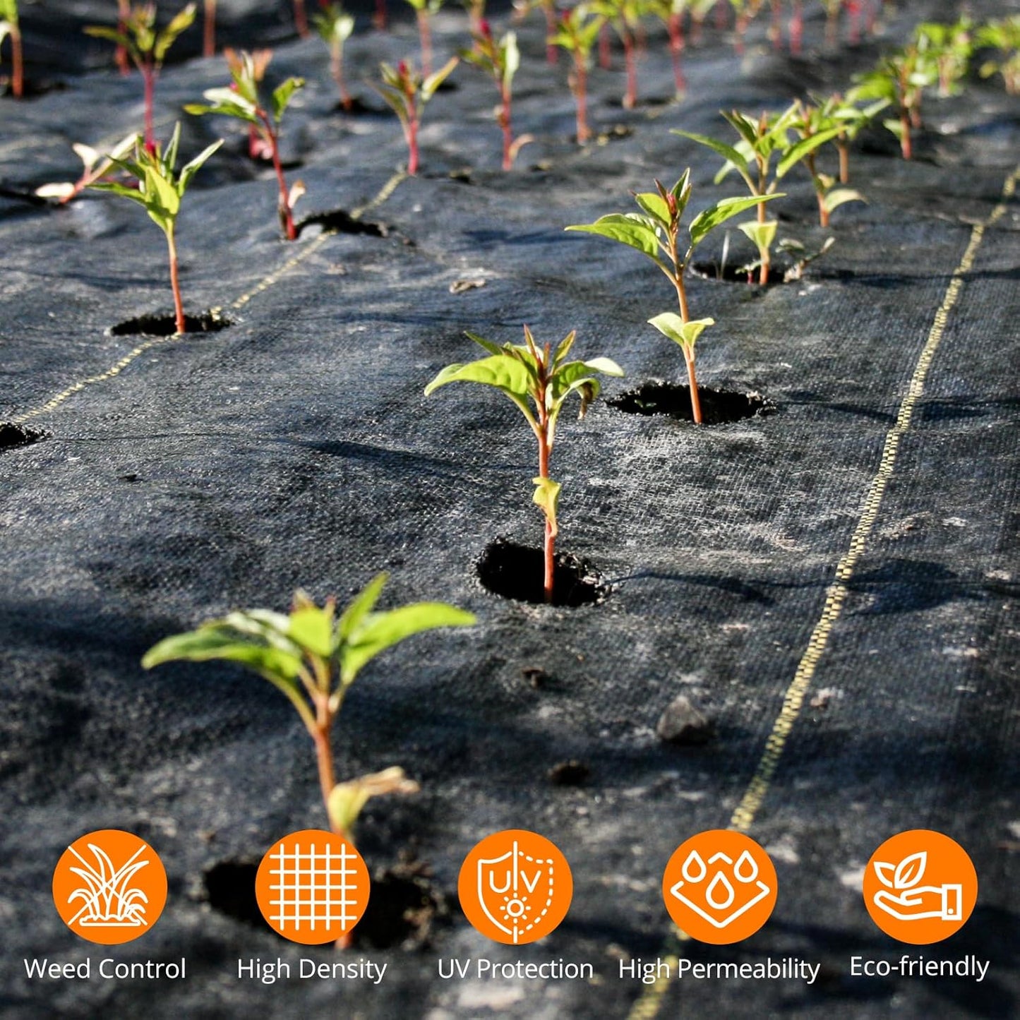 Towallmark Weed Barrier Landscape Fabric 5FTx300FT, Heavy Duty 4.1O Weed Block Gardening Ground Cover Mat, Weed Control Garden Cloth, Woven Geotextile Fabric for Underlayment, Driveway Fabric