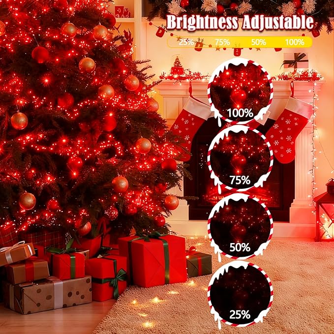 BHCLIGHT 240LED Christmas Voice Control String Lights Red