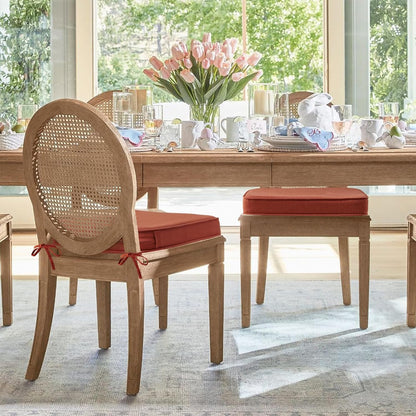 Outdoor Sunbrella Round Corner Seat Cushion, 17"x16"x2", Set of 4, Non Slip Seat Cushion Pads with Removable Cover for Patio Furniture, Garden Yard Lawn, Spectrum Grenadine