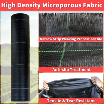 3ft x 250ft Landscape Fabric -Heavy Duty Weed Barrier Fabric for Landscaping, Weed Blocker Cloth,Geotextile Fabric for Garden, Driveway & Ground Cover, Garden Weed Mats,Grid Design
