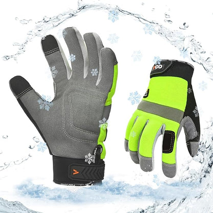Vgo... 1Pair 5℃/41°F Winter Work Gloves Men, Cold Weather Waterproof Safety Work Gloves,Cold Storage or Freezer Glove